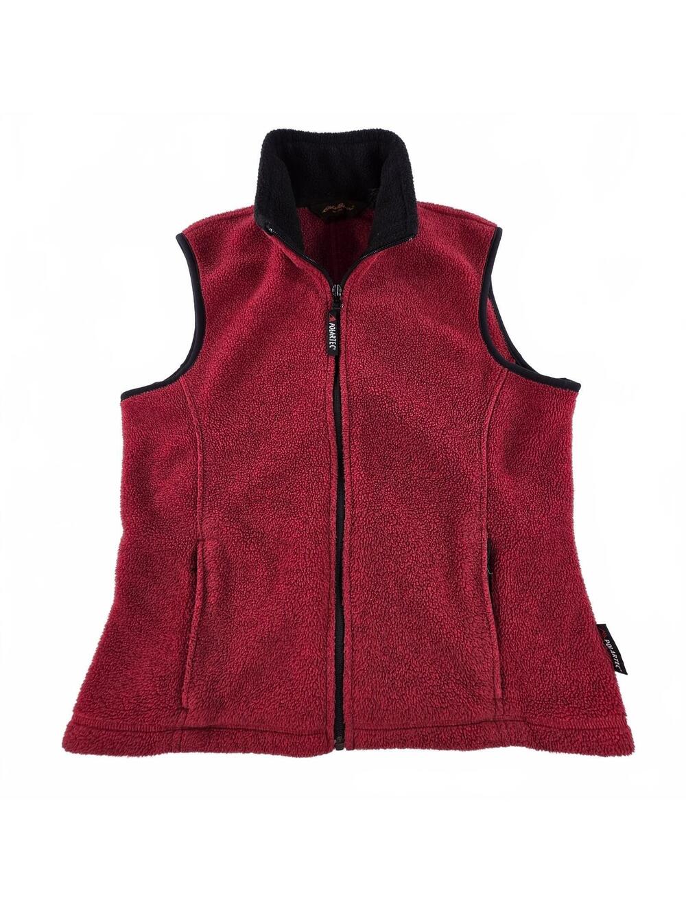 Eddie Bauer Women's Medium Red Polartec Fleece Vest Outdoor Casual